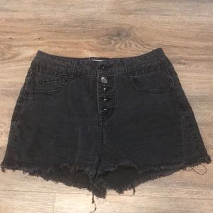 Black jean high waisted shorts